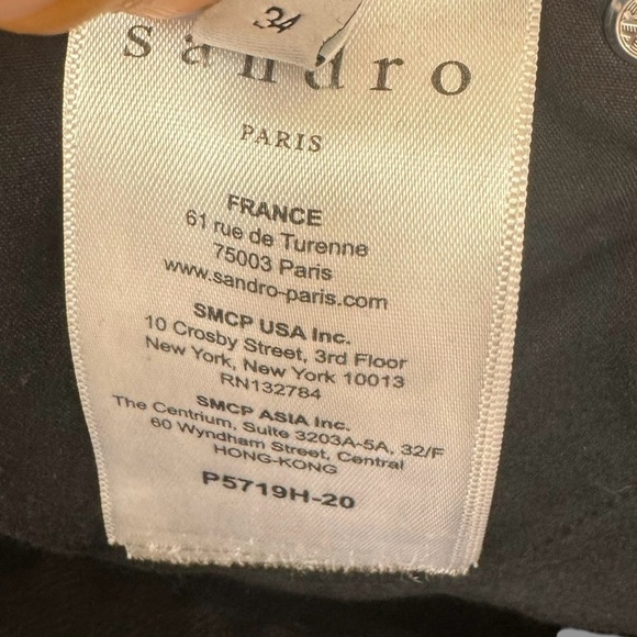 Sandro Embroidered Jeans Paris Vegas Rose Straight leg EU size 34 waist 24in EUC - Picture 8 of 13